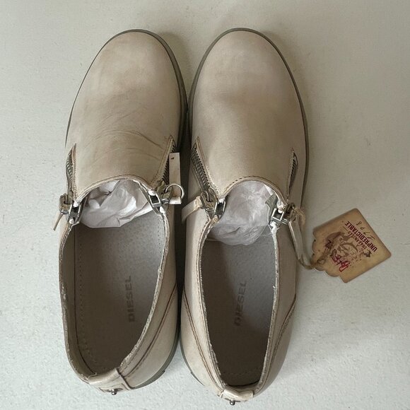 Diesel D-Icon Leather Distressed Zip Slip On Shoes Mens EU Size 46, US 12.5 - Picture 8 of 16